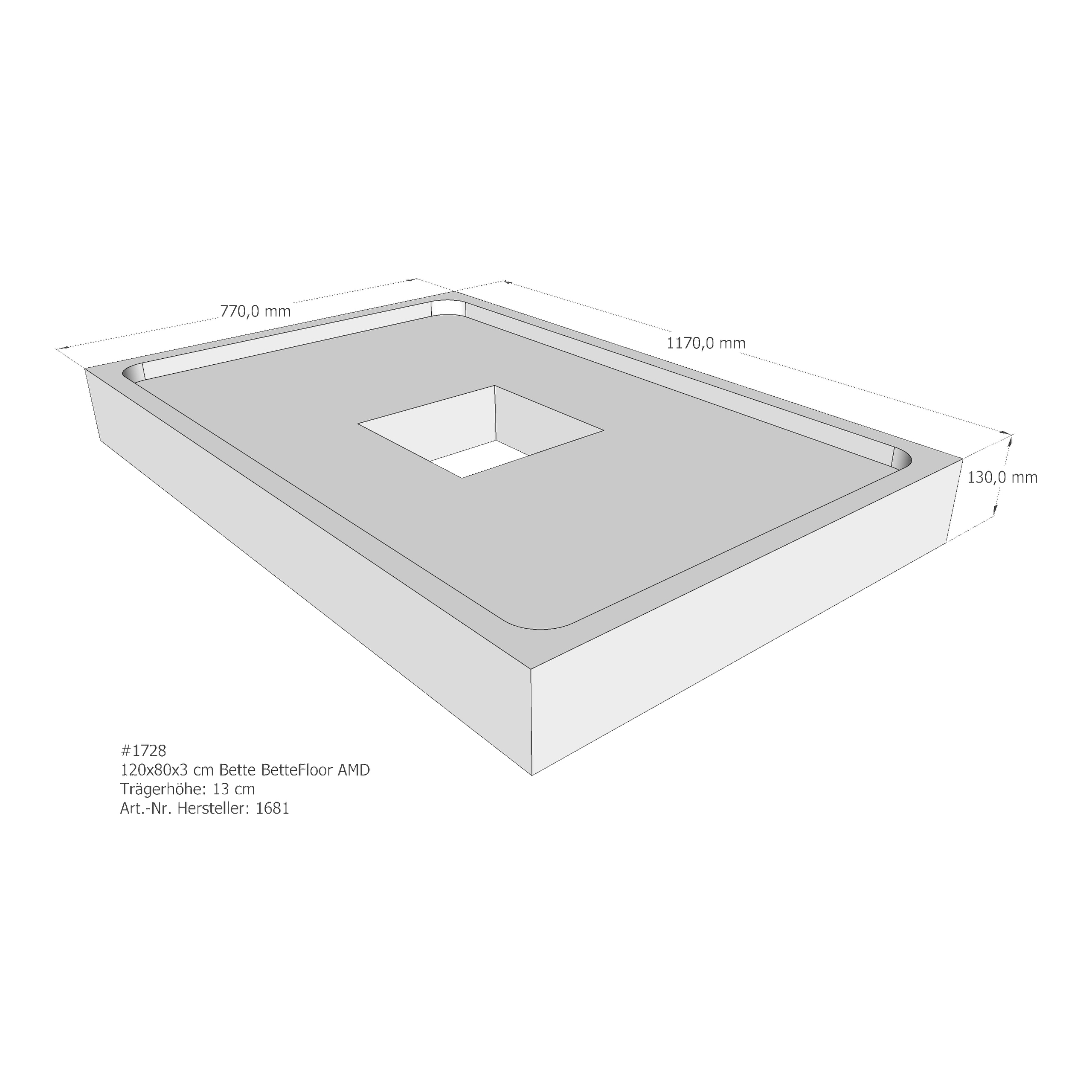 Duschwannenträger Bette BetteFloor 120x80x3 cm AMD