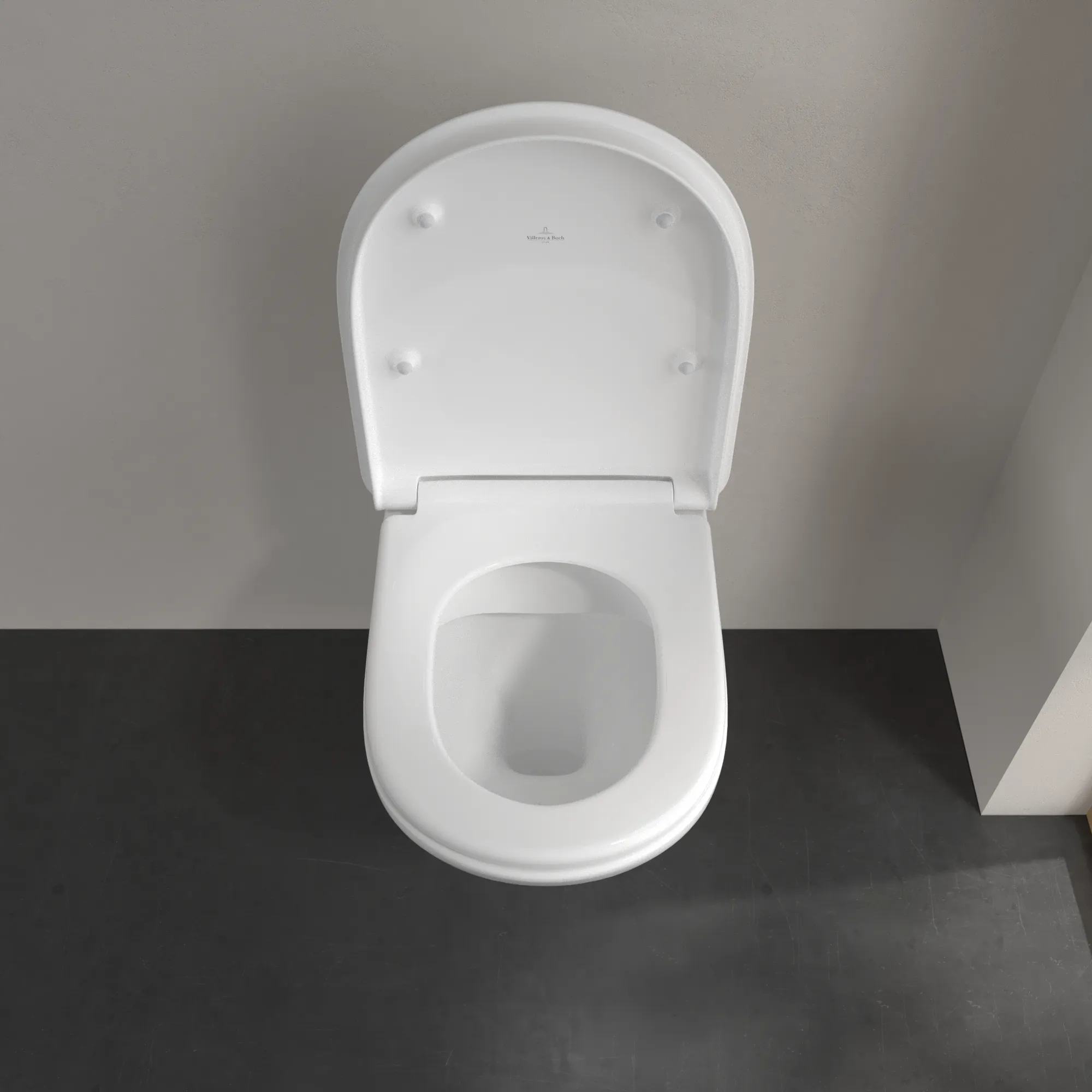 Wand-Tiefspül-WC Combi-Pack DirectFlush „ViCare“ mit Klappgriff „ViCare Funktion“ 36 × 40 × 59,5 cm ohne Spülrand