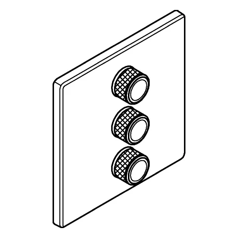 3-fach Unterputzventil Grohtherm SmartControl 29127, Fertigmontageset für Rapido SmartBox, Wandrosette eckig