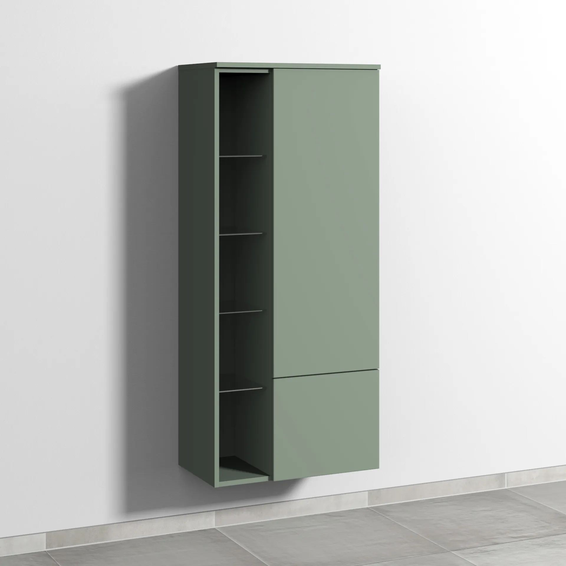 Sanipa Stauraumschrank „3way“ 600 × 1360 × 345 mm Anschlag rechts, in Soft-Green, Anschlag rechts