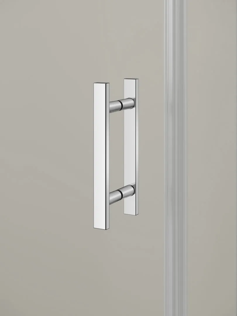 Kermi Duschdesign Viertelkreis-Duschkabine mit Pendeltüren mit Festfeldern für gleichschenklige Wannen „FILIA XP“ Glas Klar, Profile Silber Hochglanz, BV: 875 - 900 mm GAK: 860 - 885 mm WE: 885 - 910 mm H: 2000 mm
