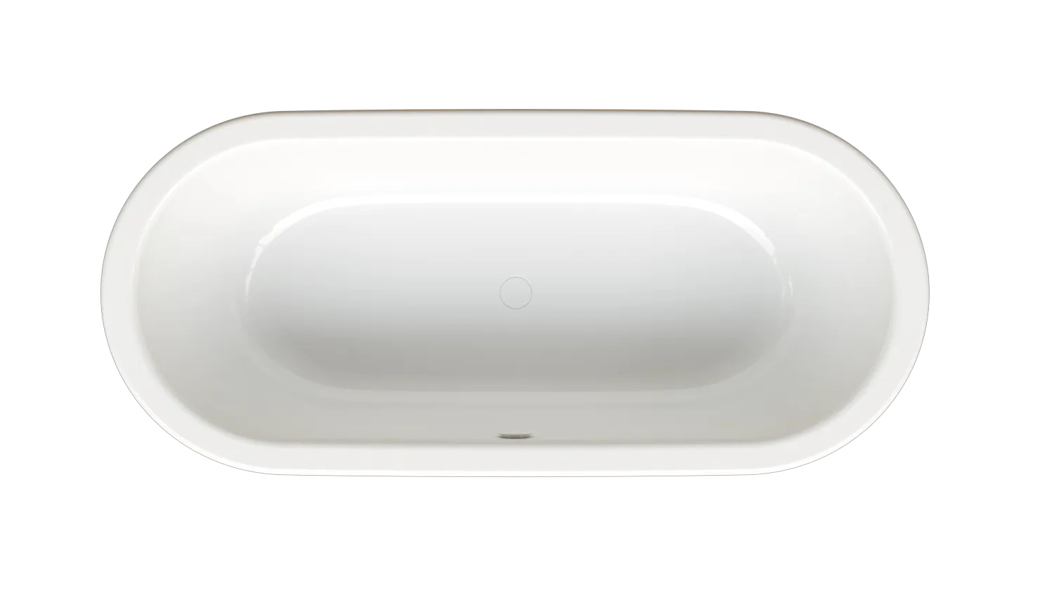 BetteSuno Oval Badewanne, freistehend, weiß, glasierter Titan-Stahl, 1775 x 775 x 420 mm, 2-Sitzer, Schürzen-Badewanne