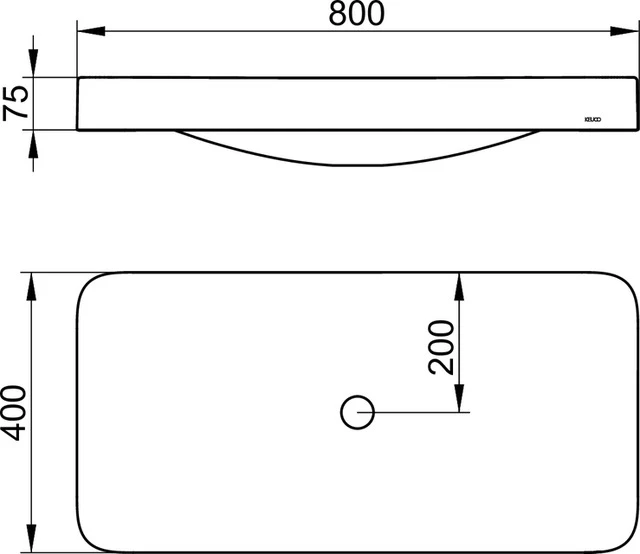 KEUCO Aufsatzwaschtisch „Edition 400“, ohne Hahnlochbohrung in Weiß, 800 × 400 × 75 mm KEUCO Aufsatzwaschtisch „Edition 400“, ohne Hahnlochbohrung in Weiß, 800 × 400 × 75 mm