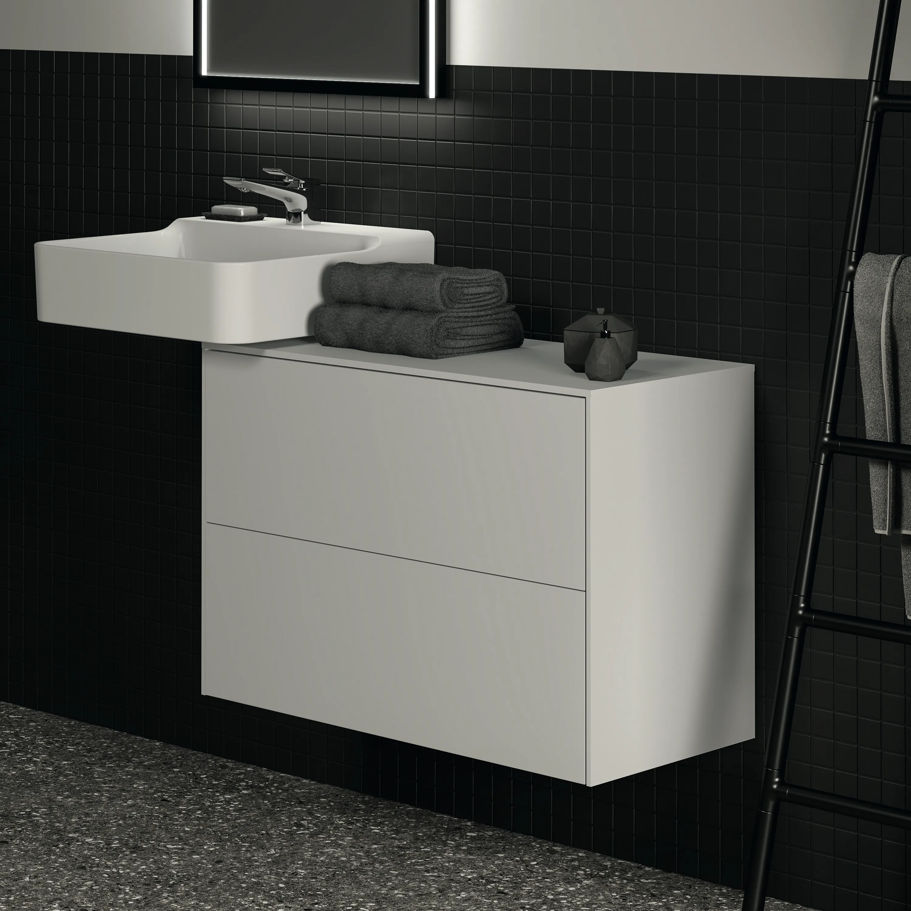 Ideal Standard Waschtischunterschrank Conca, 2 Auszüge, Weiß Ideal Standard Waschtischunterschrank Conca, 2 Auszüge, Weiß