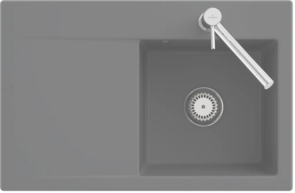 Villeroy & Boch flächenbündiges Küchenspülbecken „Subway Style“ 45 flat 780 × 510 × 220 mm, für Becken rechts in Pure Black Villeroy & Boch flächenbündiges Küchenspülbecken „Subway Style“ 45 flat 780 × 510 × 220 mm, für Becken rechts in Pure Black