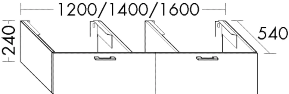 Waschtischunterschrank Sys30 von burgbad – 1200 mm breit, 240 mm hoch, 540 mm tief, inkl. Metallkonsolen, 2 Schubladen mit SilentSystem Waschtischunterschrank Sys30 von burgbad – 1200 mm breit, 240 mm hoch, 540 mm tief, inkl. Metallkonsolen, 2 Schubladen mit SilentSystem