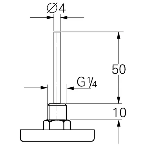Thermometer 06225, 1/4'', für Thermostat-Batterien, mit Thermometer-Abgangsbogen Thermometer 06225, 1/4'', für Thermostat-Batterien, mit Thermometer-Abgangsbogen