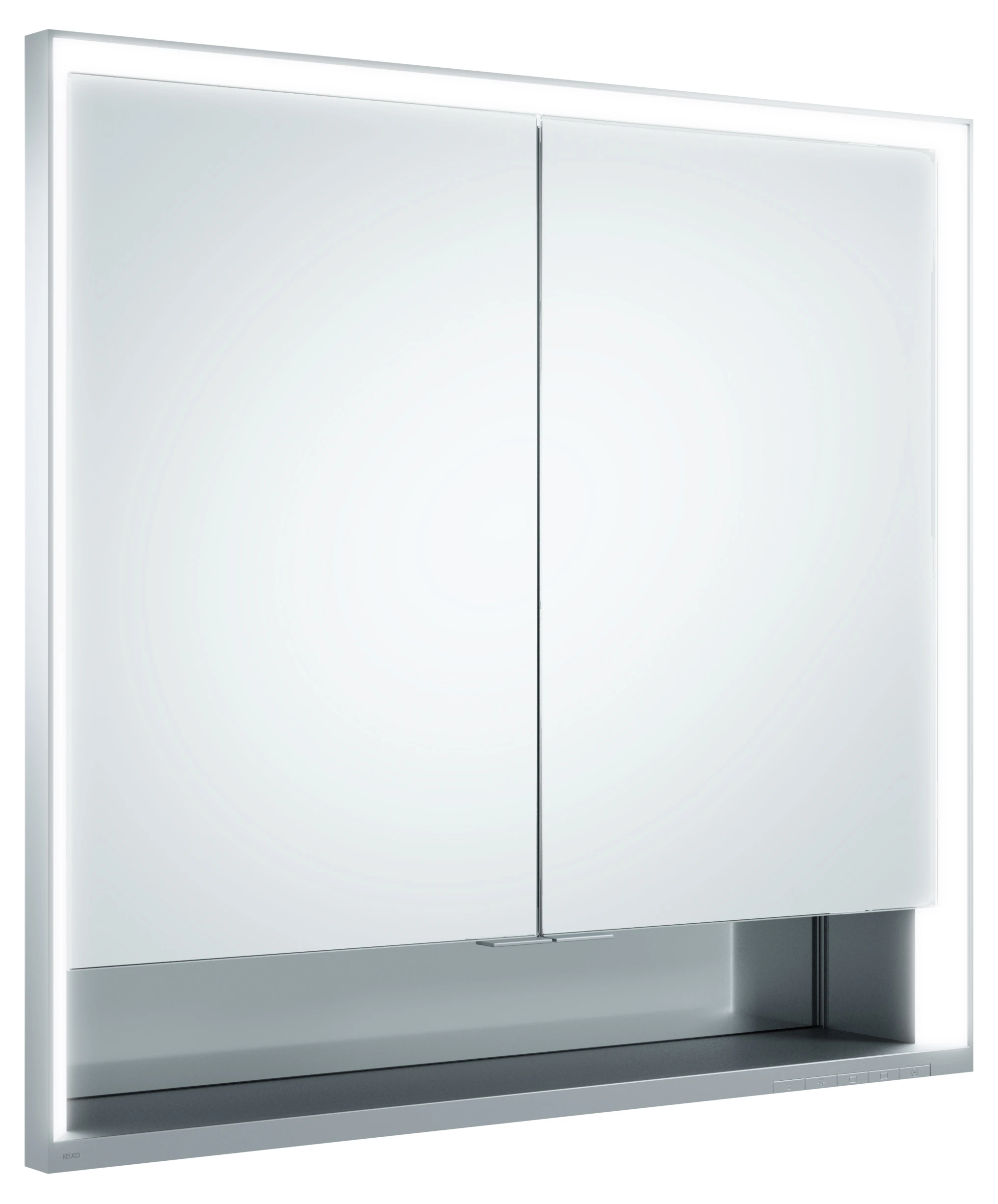 KEUCO Wandeinbau Spiegelschrank mit offenem Ablagefach „Royal Lumos“ 800 × 735 × 130 mm in Silber (eloxiert)