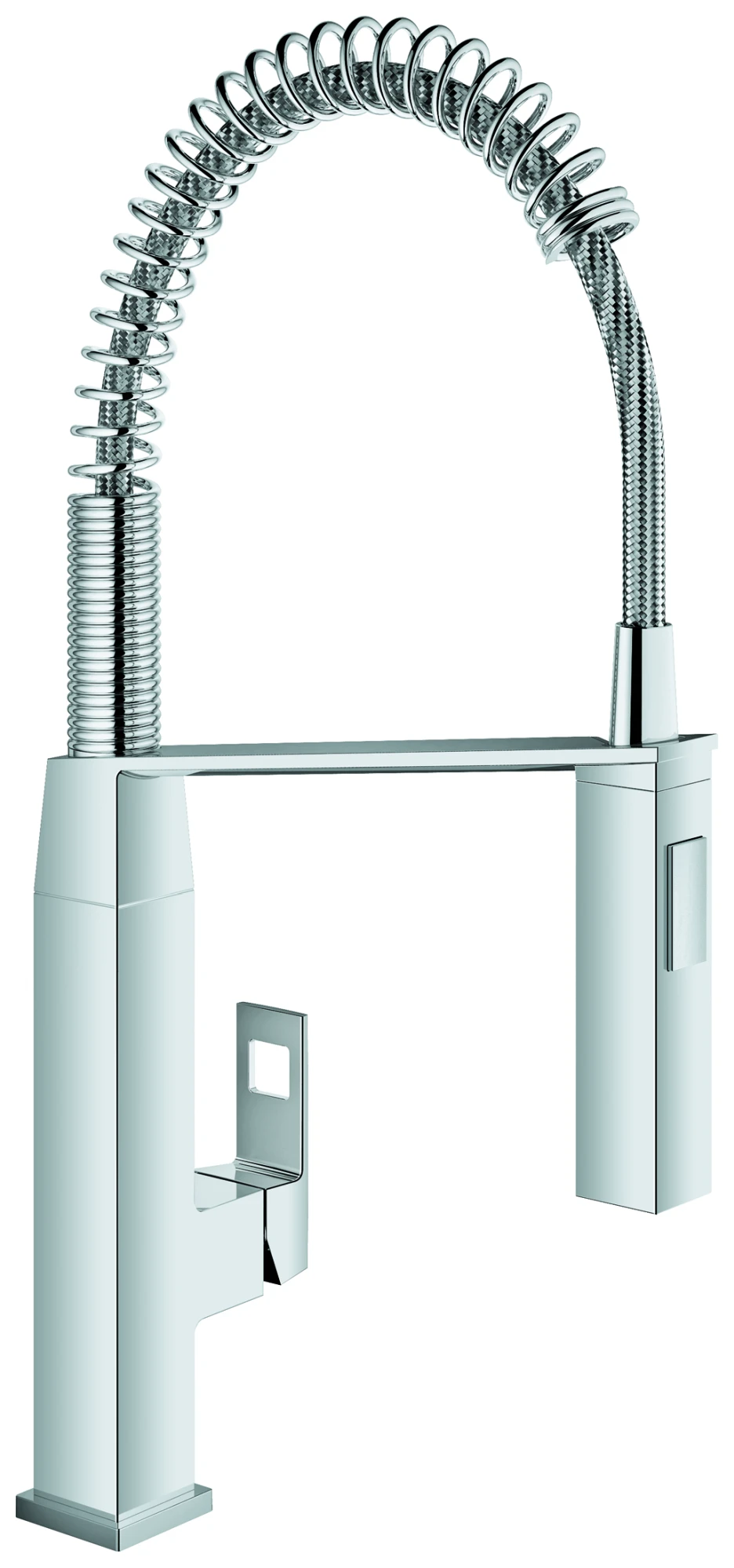 Einhand-Spültischbatterie Eurocube 31395, Einlochmontage, herausziehbare SpeedClean Profibrause, eigensicher, chrom