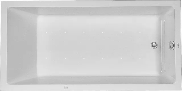 Duravit Whirlwanne „Starck“ rechteck 1800 × 900 mm, Fußablauf mit Air-System, in Weiß Duravit Whirlwanne „Starck“ rechteck 1800 × 900 mm, Fußablauf mit Air-System, in Weiß