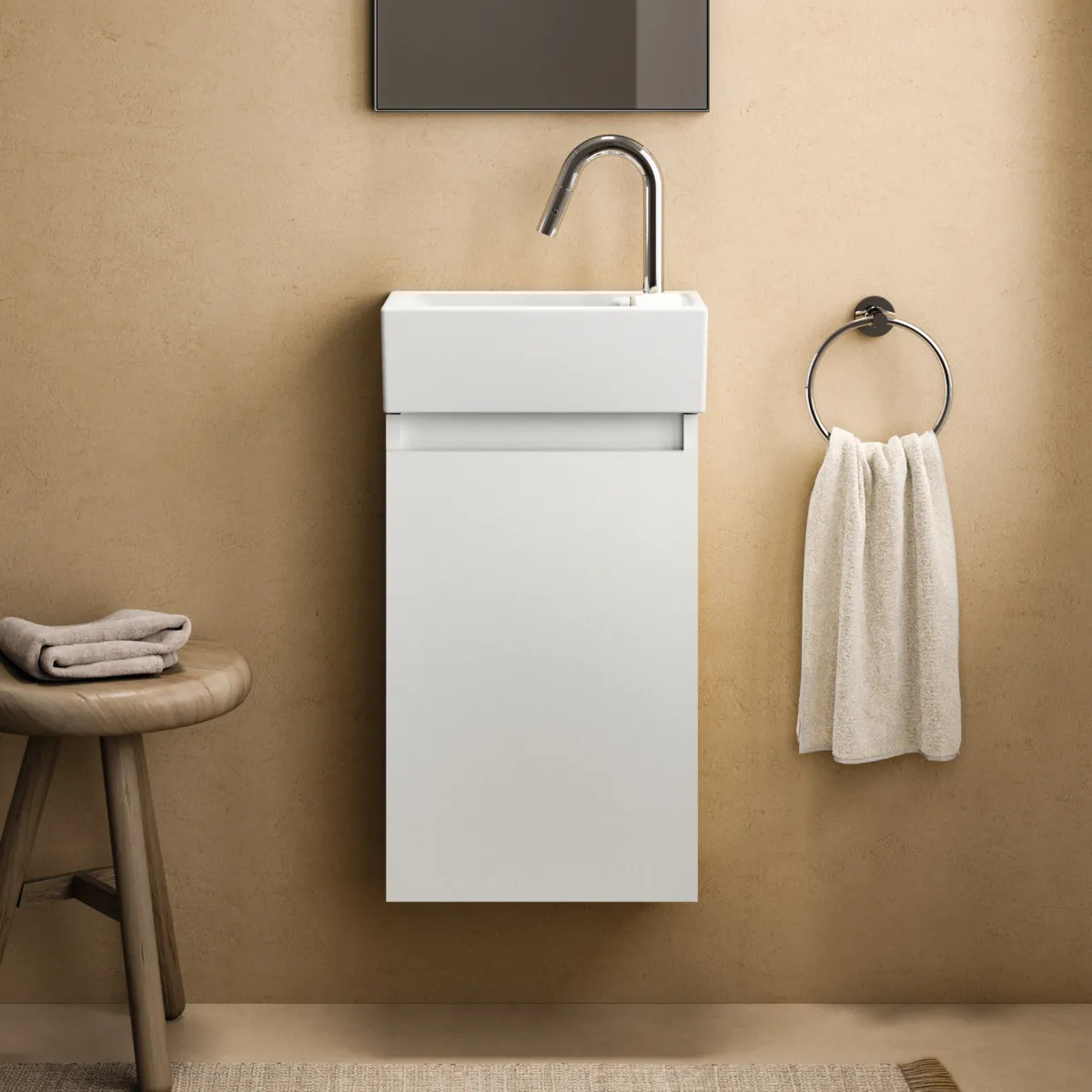 Ideal Standard Waschtischunterschrank „Eurovit+“ 35,4 × 55 × 20,2 cm Hochglanz weiß lackiert