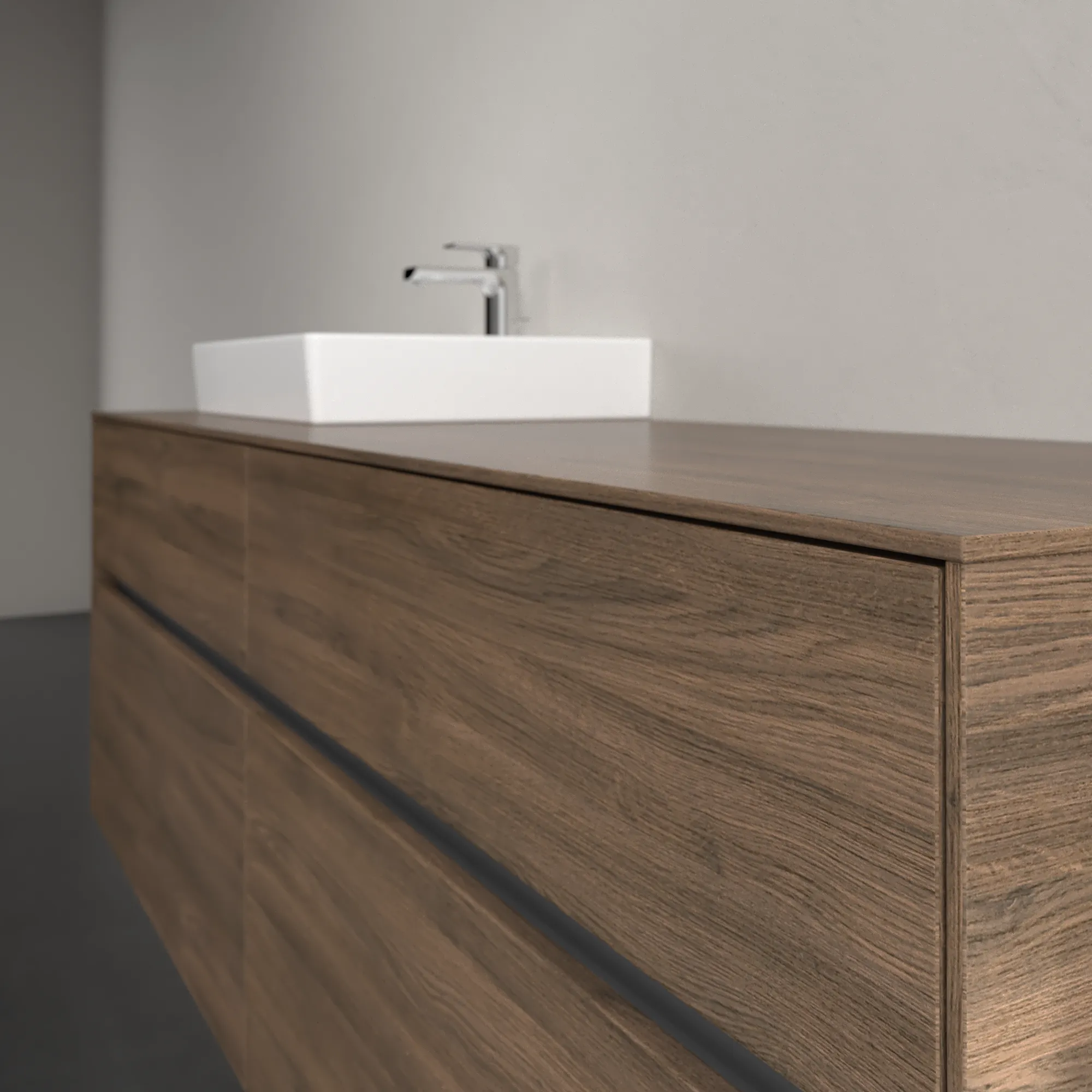 Villeroy & Boch Waschbeckenunterschrank Collaro Arizona Oak, 1.600 x 548 x 500 mm, mit Beleuchtung und SoftClosing Villeroy & Boch Waschbeckenunterschrank Collaro Arizona Oak, 1.600 x 548 x 500 mm, mit Beleuchtung und SoftClosing