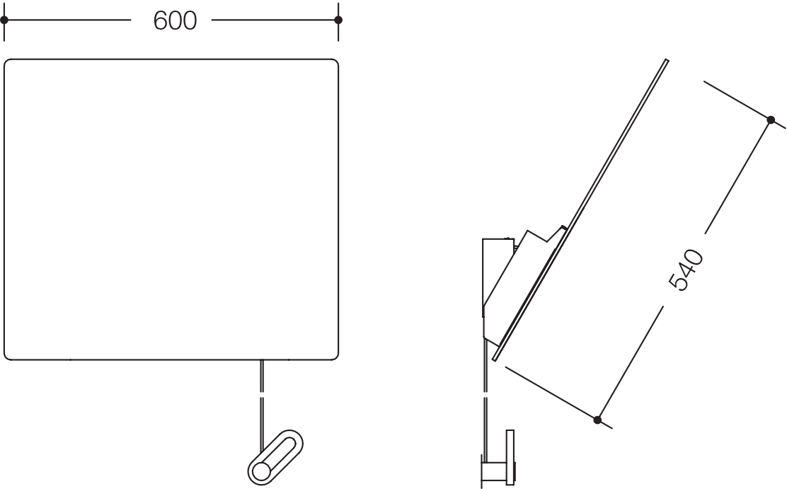 HEWI Kippspiegel „Serie 801“ 60 × 54 cm