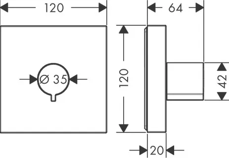 Hansgrohe AXOR Starck Shower Col Armatur Absperrventil Unterputz eckig Chrom DN15/DN20 Hansgrohe AXOR Starck Shower Col Armatur Absperrventil Unterputz eckig Chrom DN15/DN20