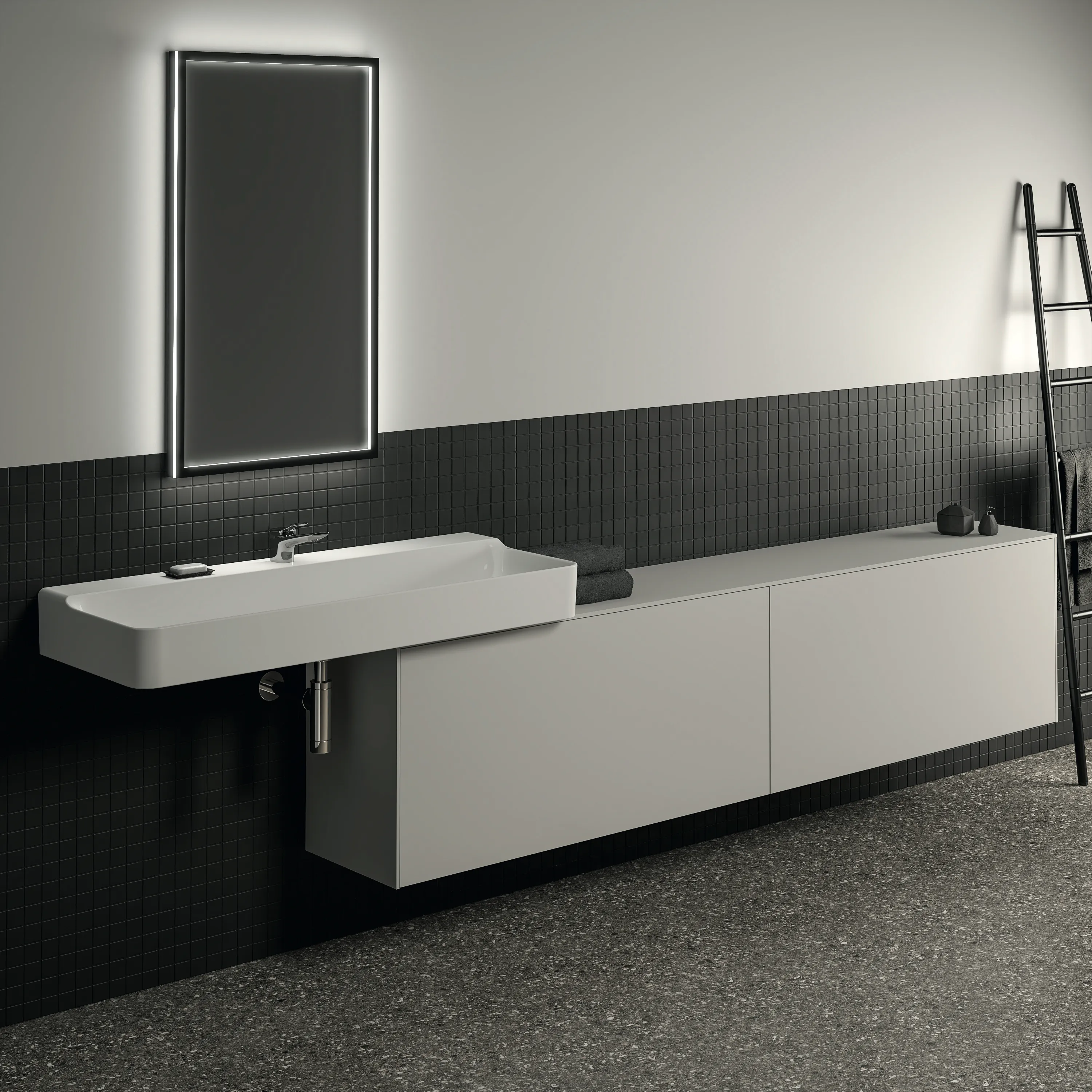 Ideal Standard Waschtischunterschrank „Conca“ 238,7 × 55 × 37,3 cm Weiß matt lackiert