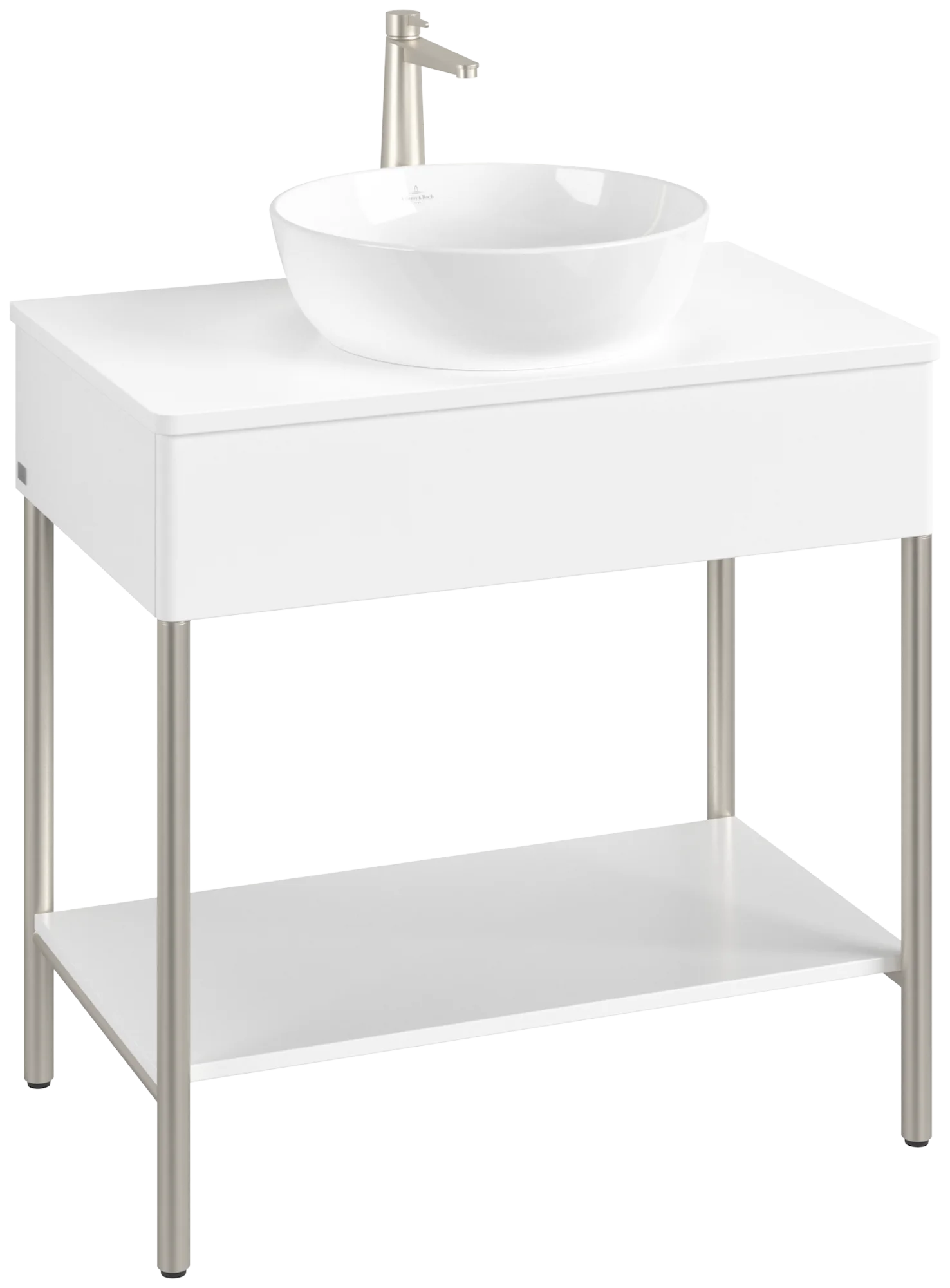 Villeroy & Boch Waschbeckenunterschrank Artis K63050MT, Eckig White Matt Lacquer, 800x782x500mm, mit Metallgestell und Push-to-open Funktion