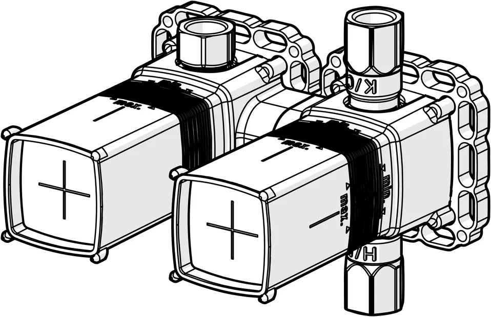 HansaMATRIX UP-Rohbauset Bade- und Brausearmatur HansaMATRIX 4.0 Kartusche 4401 DN15, Wandmontage für Unterputz-Einbaukörper HansaMATRIX UP-Rohbauset Bade- und Brausearmatur HansaMATRIX 4.0 Kartusche 4401 DN15, Wandmontage für Unterputz-Einbaukörper