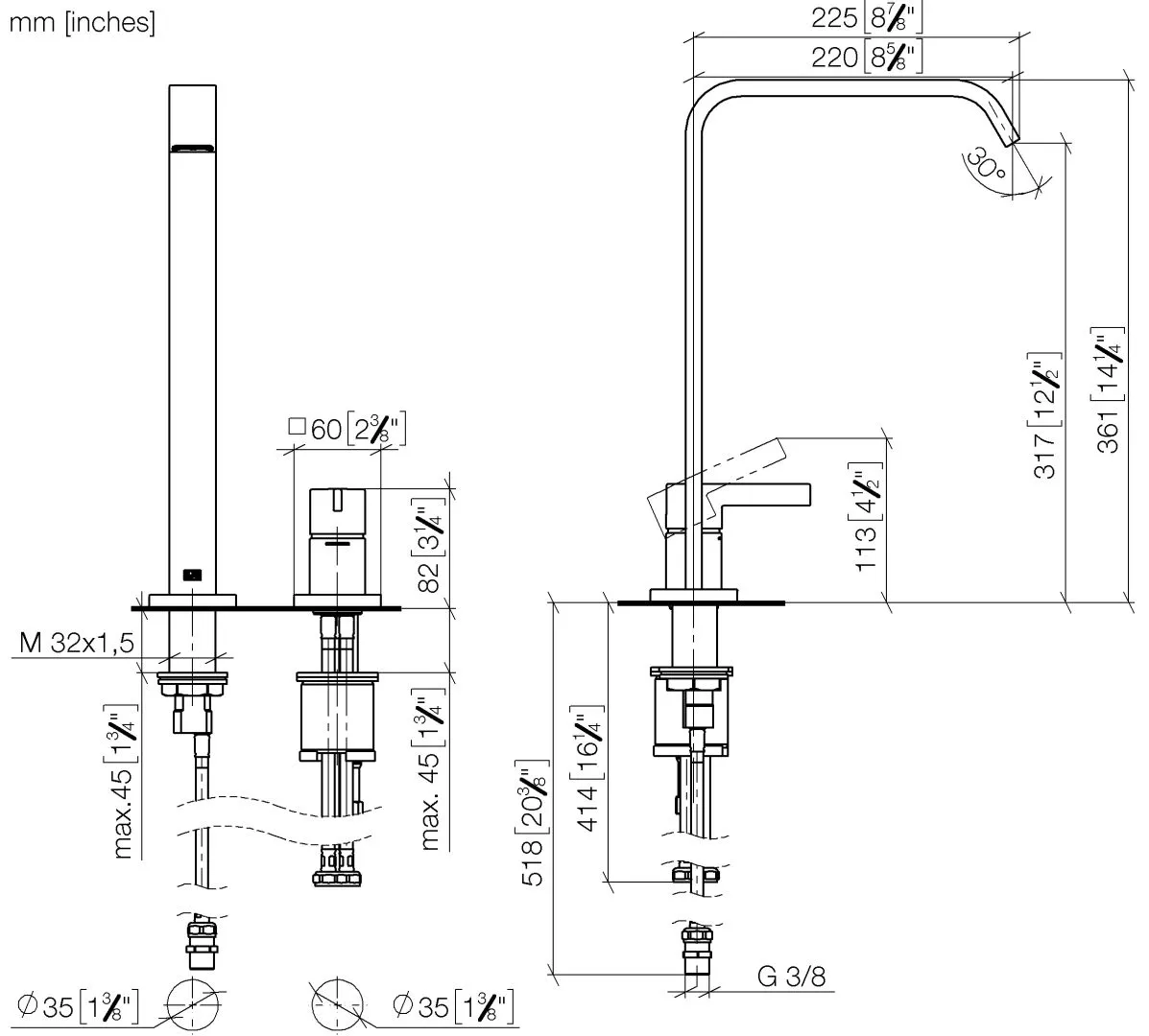 Waschtisch-Zweilochbatterie mit hohem Auslauf ohne Ablaufgarnitur IMO Chrom 29218671 Waschtisch-Zweilochbatterie mit hohem Auslauf ohne Ablaufgarnitur IMO Chrom 29218671
