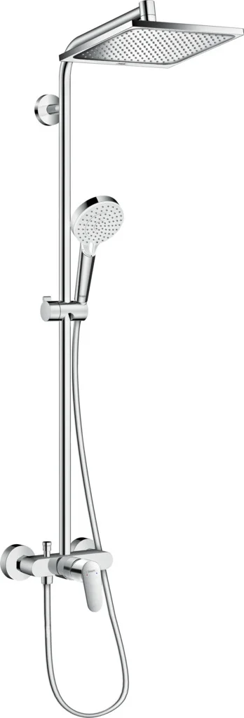 Hansgrohe Crometta E Showerpipe 240 - Einhebelmischer chrom, 240 x 240 mm, Aufputzinstallation