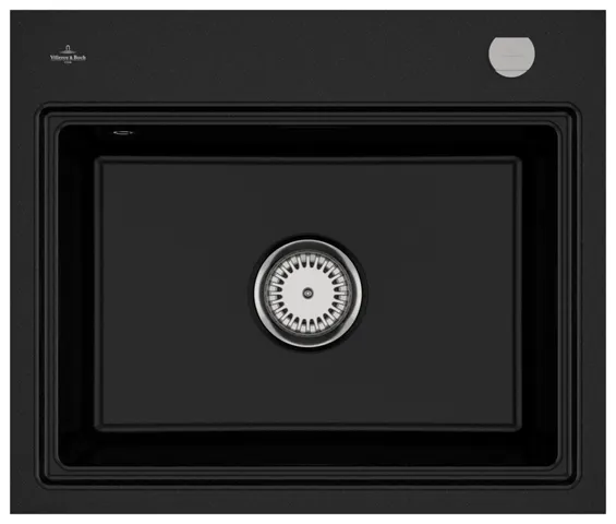 Villeroy & Boch flächenbündiges Küchenspülbecken „Subway Style“ 60 S flat 600 × 510 × 220 mm, für Becken rechts in Chromite