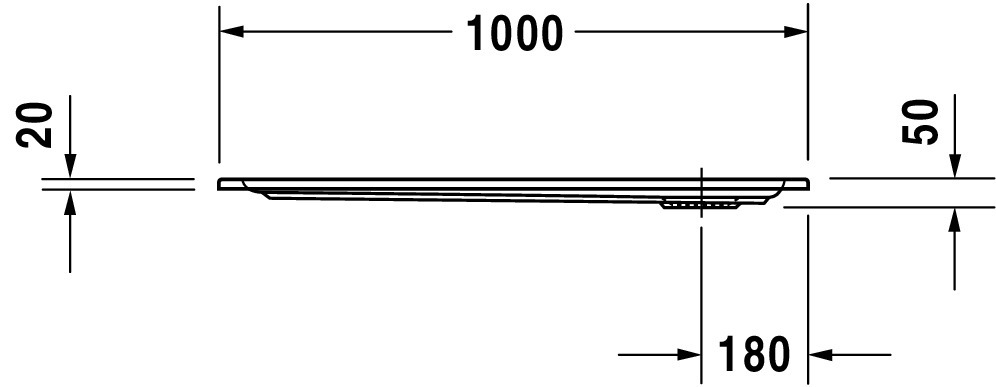 Duravit rechteck Duschwanne „Starck Slimline“ 100 × 90 cm 