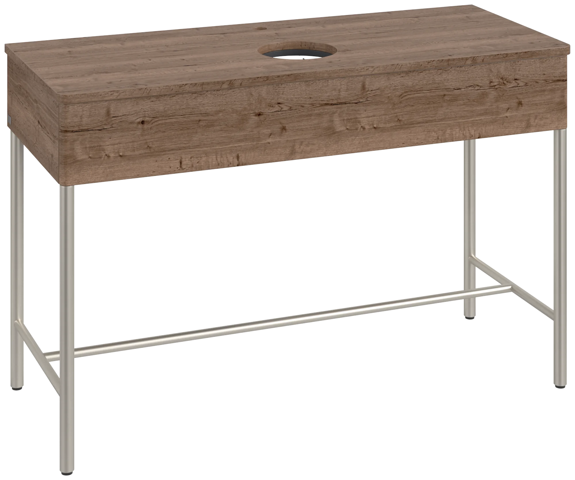 Villeroy & Boch Waschbeckenunterschrank Artis, Eckig, Tobacco Oak, 1.200 x 782 x 500 mm, mit Metallgestell und Beleuchtung