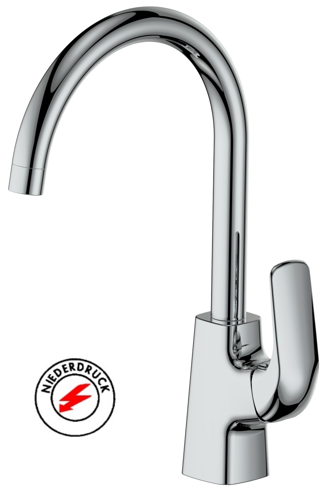 Spültisch-Einhandbatterie AqvaBasic IV - für offene Heißwasserbereiter - schwenkbarer Auslauf - Kartusche mit keramischen Dichtscheiben - Heißwassersperre - Wassermengendurchflussregulierung - flexible Druckschläuche 3/8", DVGW W270 - chrom Spültisch-Einhandbatterie AqvaBasic IV - für offene Heißwasserbereiter - schwenkbarer Auslauf - Kartusche mit keramischen Dichtscheiben - Heißwassersperre - Wassermengendurchflussregulierung - flexible Druckschläuche 3/8", DVGW W270 - chrom
