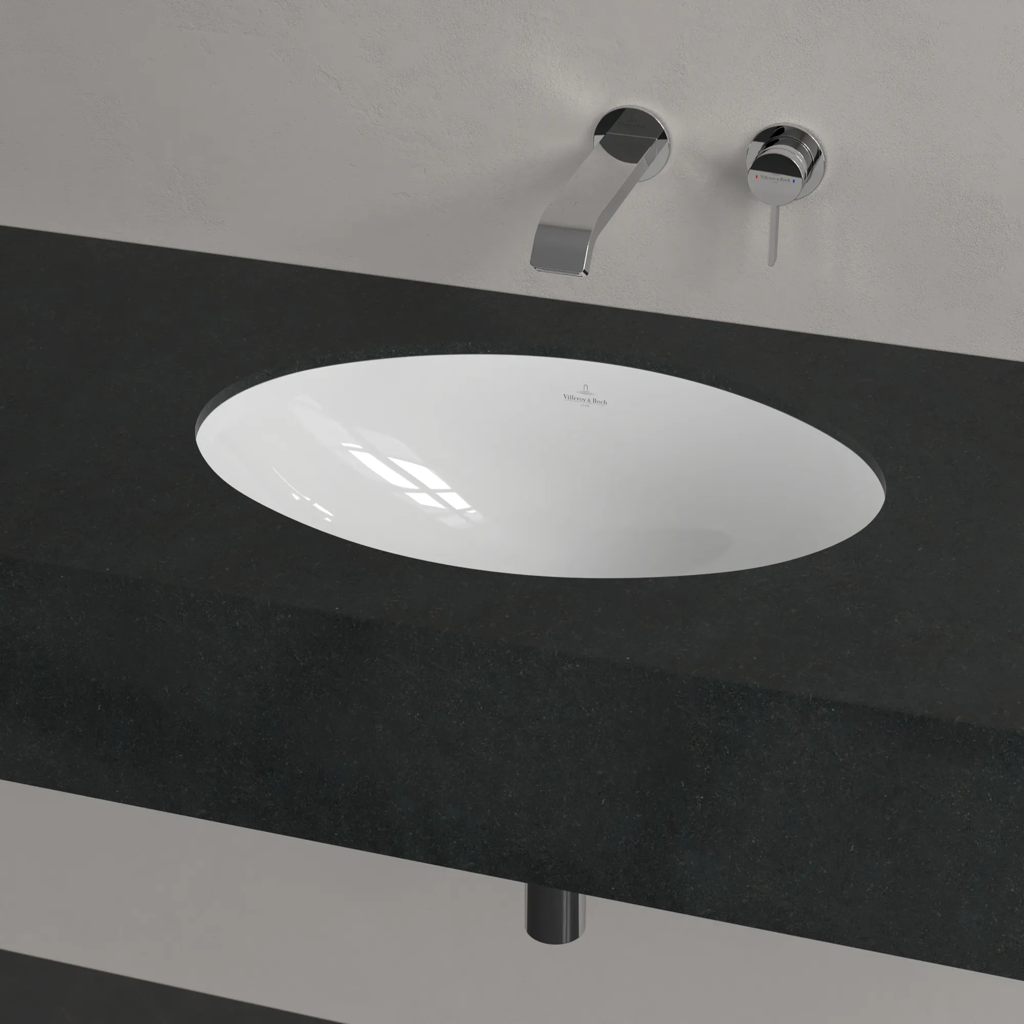 Villeroy & Boch Evana Unterbauwaschbecken oval, weiß Alpin CeramicPlus, 500 x 350 x 215 mm, Höhe 200 mm, mit Überlauf, glänzende Oberfläche Villeroy & Boch Evana Unterbauwaschbecken oval, weiß Alpin CeramicPlus, 500 x 350 x 215 mm, Höhe 200 mm, mit Überlauf, glänzende Oberfläche