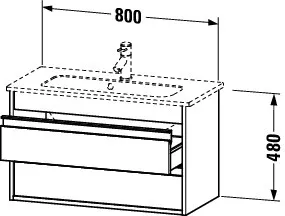 Duravit Waschtischunterschrank wandhängend „Ketho“ 80 × 48 × 38,5 cm in Eiche Natur Duravit Waschtischunterschrank wandhängend „Ketho“ 80 × 48 × 38,5 cm in Eiche Natur