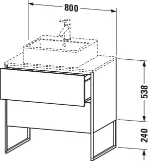 Duravit Waschtischunterschrank bodenstehend „XSquare“ 80 × 77,8 × 54,8 cm