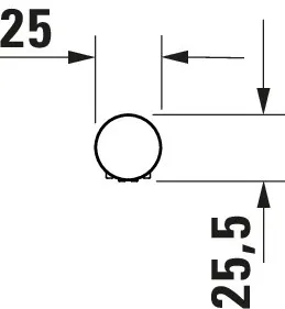 Stab-Brause rund chrom