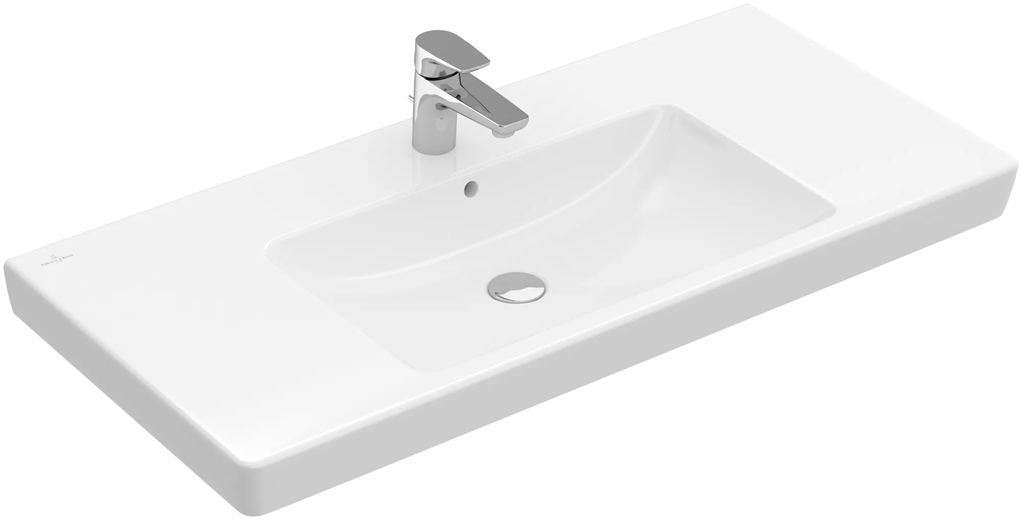 Villeroy & Boch Wandwaschtisch geschliffen „Subway 2.0“ 1000 × 480 × 180 mm, mit Hahnlochbohrung, Hahnlochposition mittig, mit Hahnlochbank in Weiß Alpin Villeroy & Boch Wandwaschtisch geschliffen „Subway 2.0“ 1000 × 480 × 180 mm, mit Hahnlochbohrung, Hahnlochposition mittig, mit Hahnlochbank in Weiß Alpin