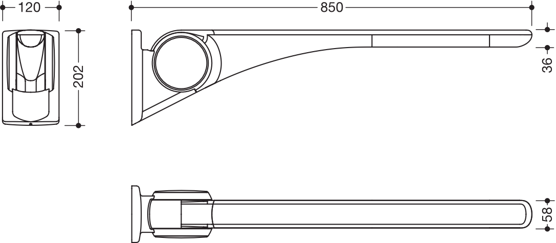 HEWI Stützklappgriff „Serie 802 LifeSystem“