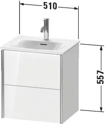 Duravit Waschtischunterschrank wandhängend „XViu“ 51 × 55,7 × 42 cm in Betongrau Matt