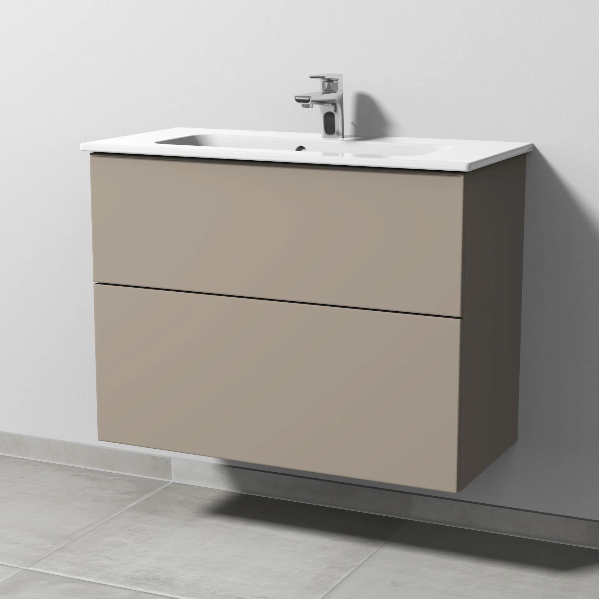 Waschtischunterbau mit Auszügen 3way (SF723) 613x800x382 Schwarz-Matt