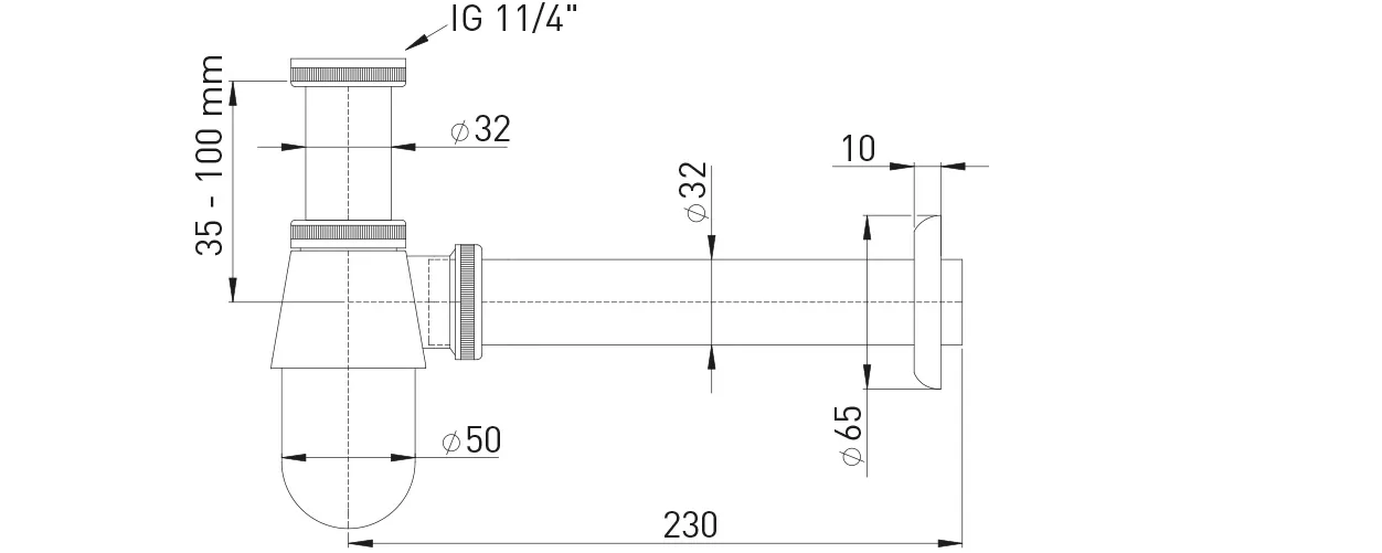 Flaschengeruchverschluss MS vc 1 1/4″ 1 1/4″ x 32 mm Flaschengeruchverschluss MS vc 1 1/4″ 1 1/4″ x 32 mm