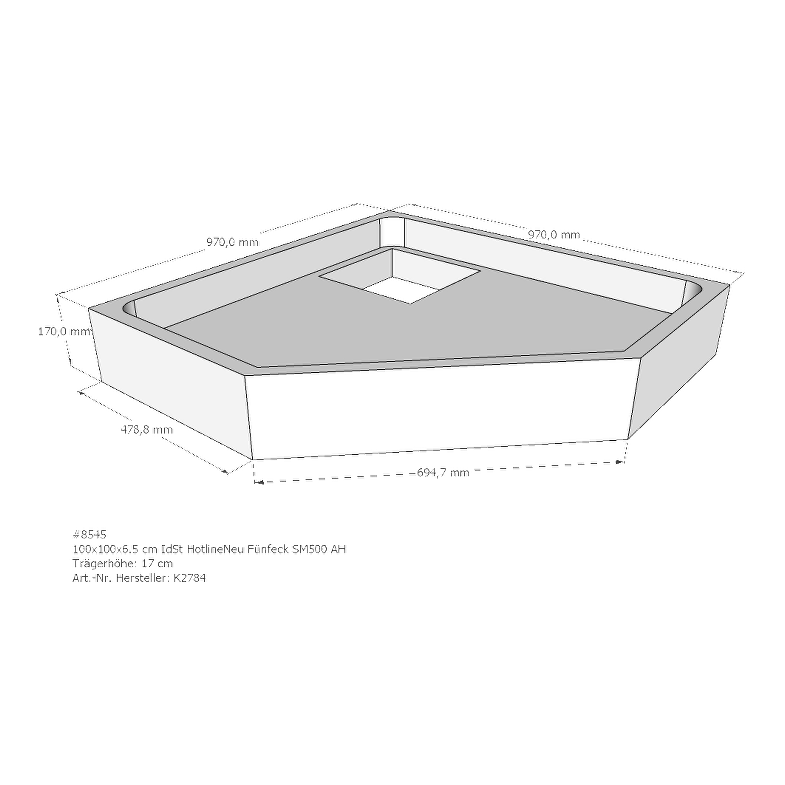 Duschwannenträger für Ideal Standard HotlineNeu 100 × 100 × 6,5 cm Duschwannenträger für Ideal Standard HotlineNeu 100 × 100 × 6,5 cm