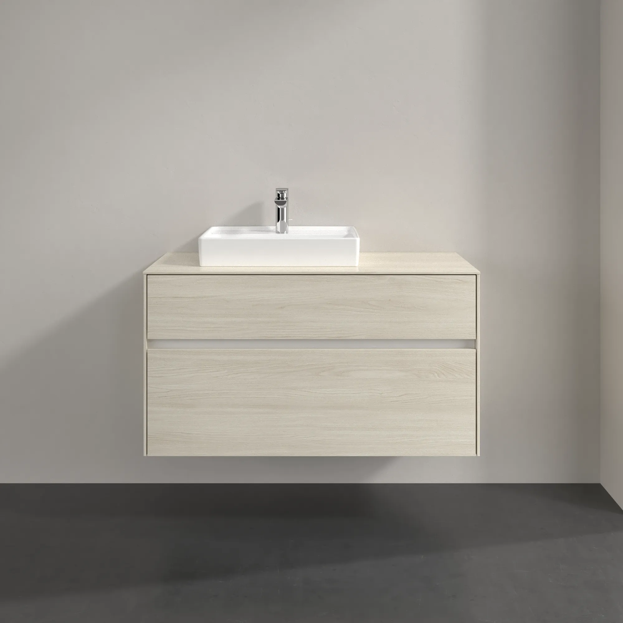 Villeroy & Boch Waschbeckenunterschrank Collaro C014B0, Eckig White Oak, 1000x548x500mm, mit Beleuchtung und SoftClosing Villeroy & Boch Waschbeckenunterschrank Collaro C014B0, Eckig White Oak, 1000x548x500mm, mit Beleuchtung und SoftClosing