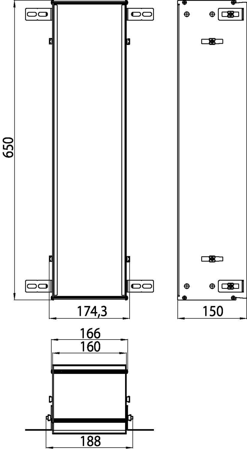 emco Einbaurahmen für Unterputz-Module „asis module 150“ 16,6 × 65 × 15 cm
