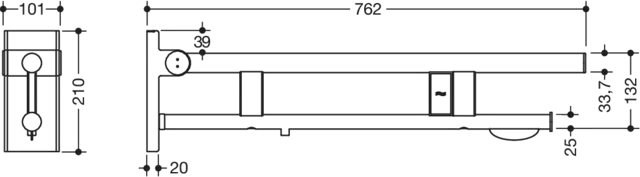 HEWI Stützklappgriff „System 900“ HEWI Stützklappgriff „System 900“