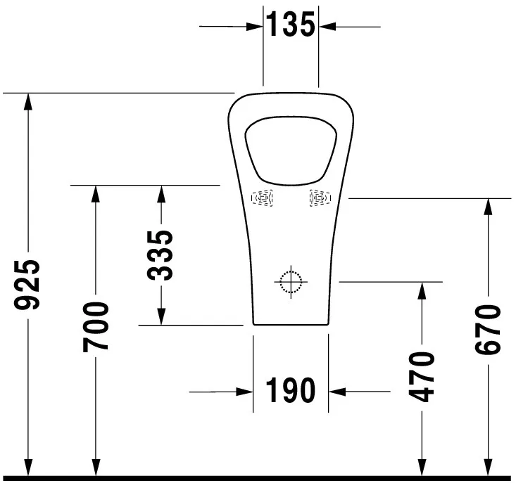 Urinal DuraStyle Dry, wasserlos Abgang waagerecht, GV, ohne Fliege, weiß