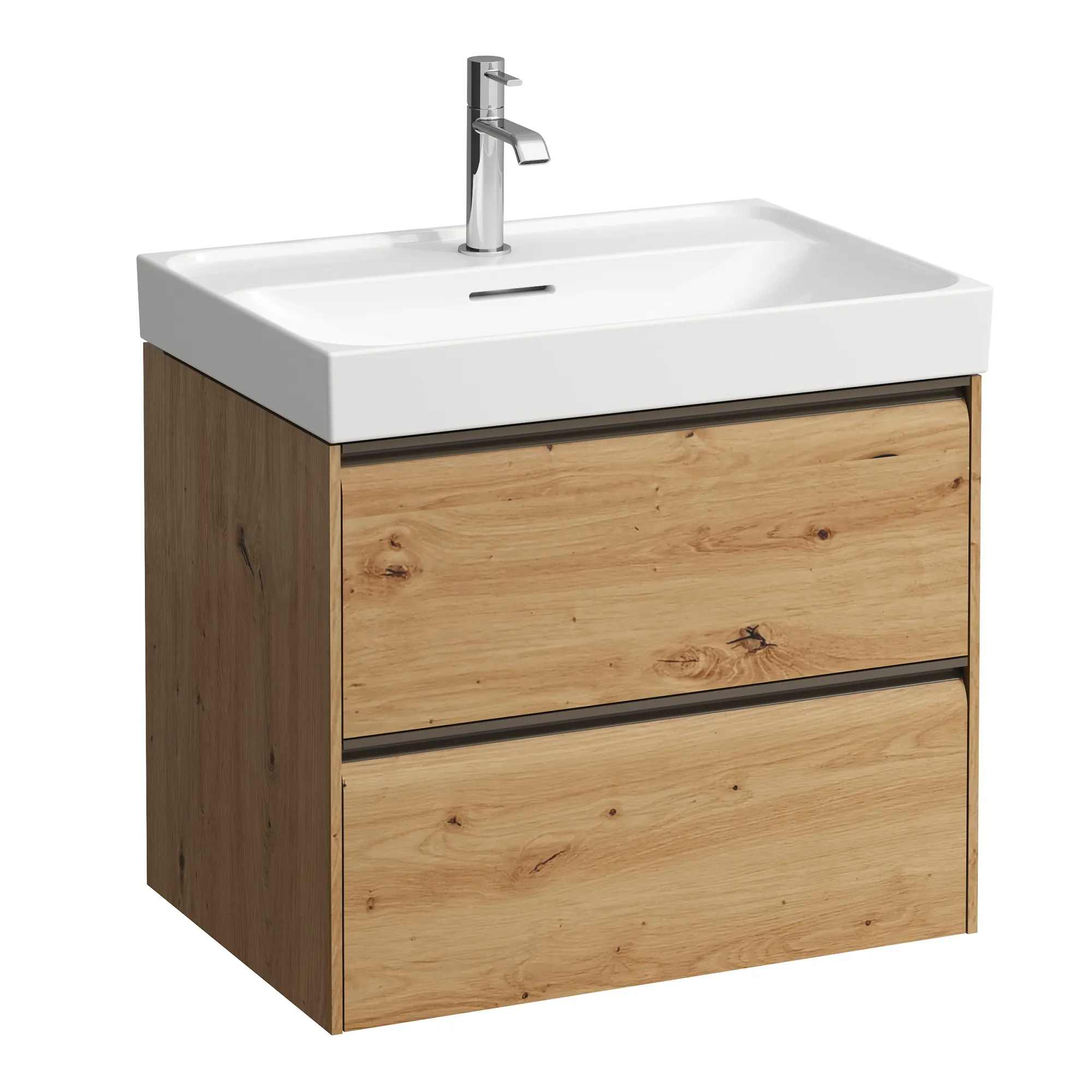 Waschtischunterbau, MEDA, 448x636x515, mit 2 Schubladen, 1 Ordnungssystem, integrierte Griffleiste, Vollauszug und Soft-Close, für Waschtisch MEDA H810114 (65 cm), weiß matt Waschtischunterbau, MEDA, 448x636x515, mit 2 Schubladen, 1 Ordnungssystem, integrierte Griffleiste, Vollauszug und Soft-Close, für Waschtisch MEDA H810114 (65 cm), weiß matt
