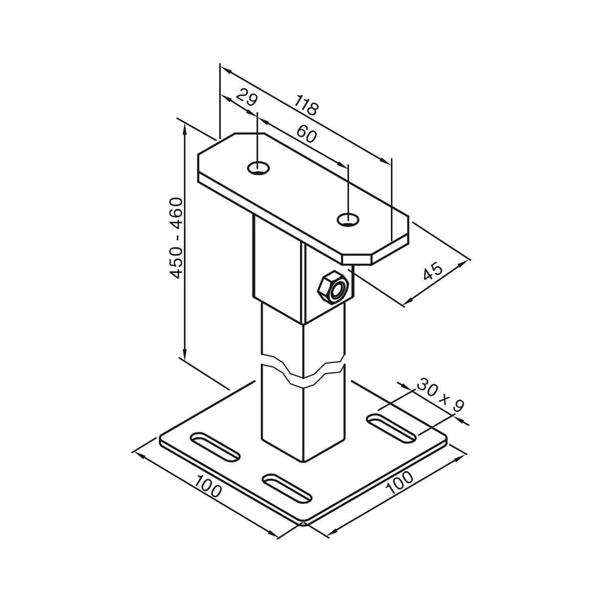 Zubehör Fußkonsole FMORV 45-S3, RAL9016