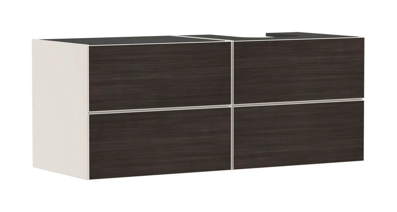 Hansgrohe Xevolos E Waschtischunterschrank Sandbeige Matt, 1370x550 mm, 4 Schubkästen, grifflos mit PushOpen und SoftClose, vormontiert