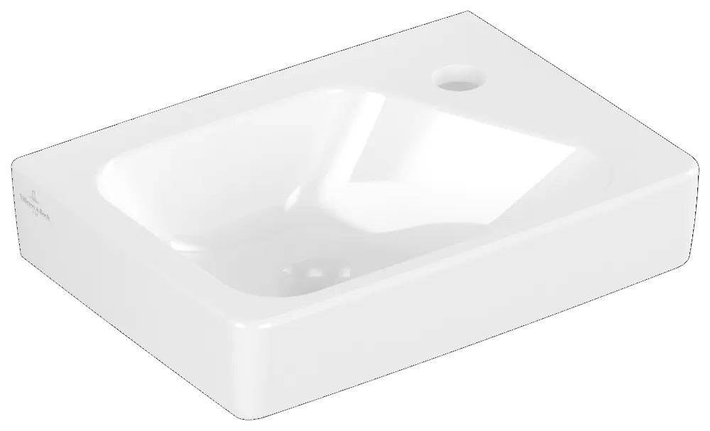 Waschbecken „Architectura“ 36 × 26,5 × 13,5 cm, ohne Hahnlochbohrung, links