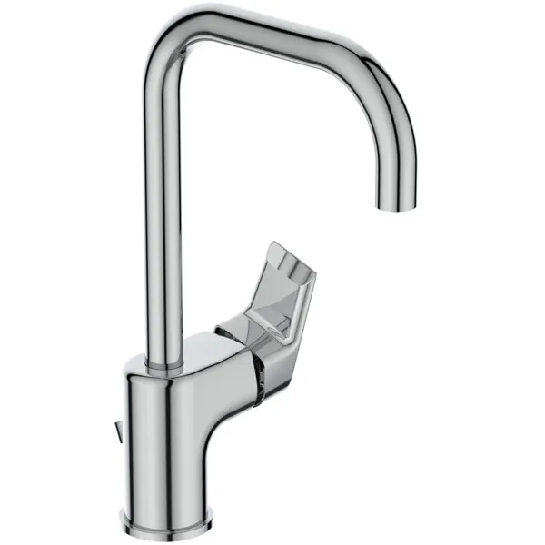 Waschtischarmatur Tesi, mit hohem Auslauf, 5 l/min., mit Ablaufgarnitur, Ausladung 160mm, Chrom Waschtischarmatur Tesi, mit hohem Auslauf, 5 l/min., mit Ablaufgarnitur, Ausladung 160mm, Chrom