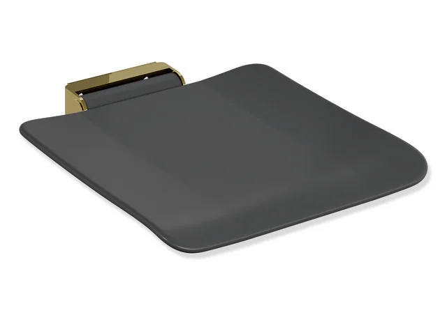 HEWI Mobiler Klappsitz System 900, PVD, Sitzfläche 450x450 mm, Höhe 112 mm, Farbe Gold glänzend HEWI Mobiler Klappsitz System 900, PVD, Sitzfläche 450x450 mm, Höhe 112 mm, Farbe Gold glänzend