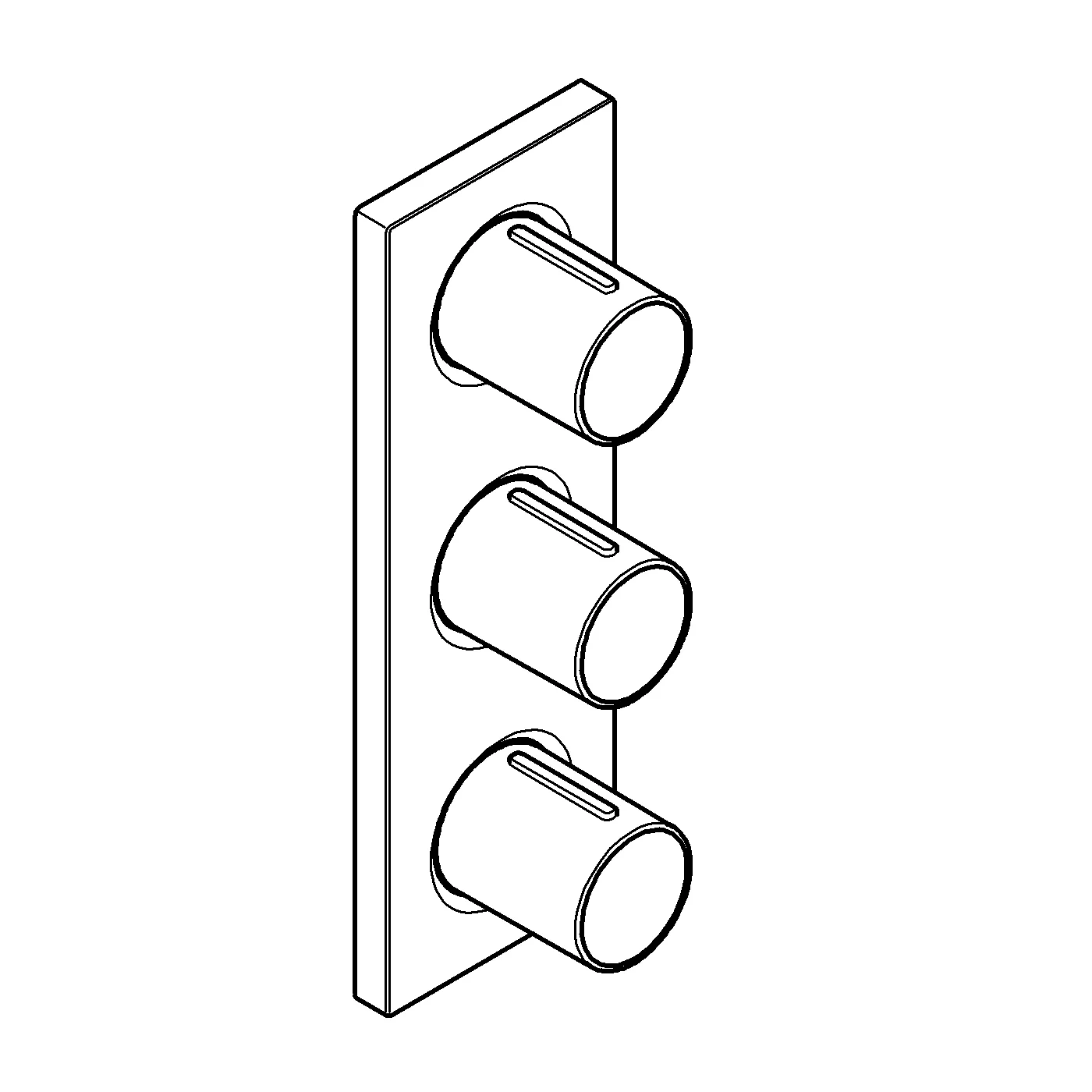 Grohe Grohtherm F 3-fach Unterputzventil satin steel Grohe Grohtherm F 3-fach Unterputzventil satin steel