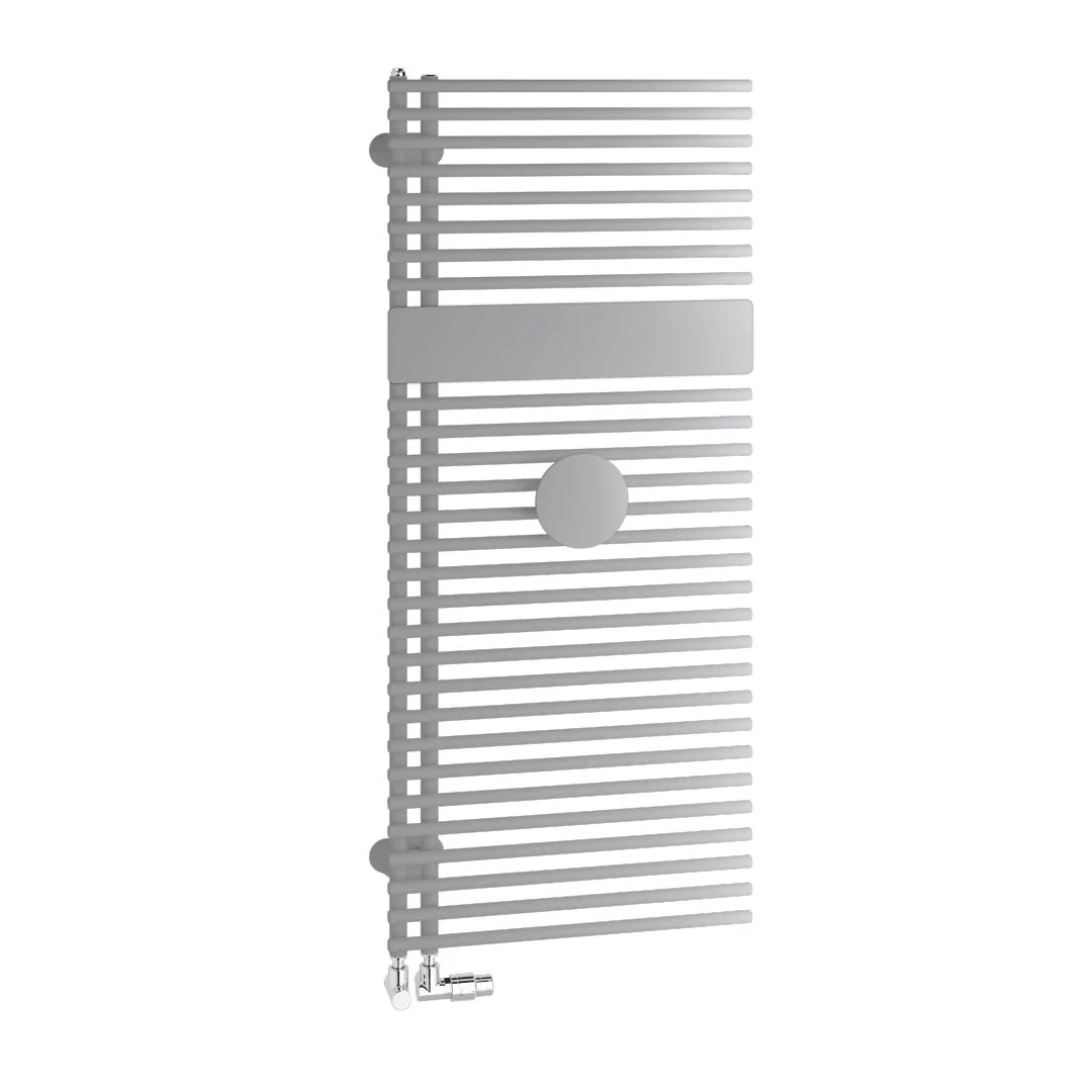 Kermi Design-Heizkörper „Credo® Half® round“ 60 × 100 cm in glanzsilber Metallic
