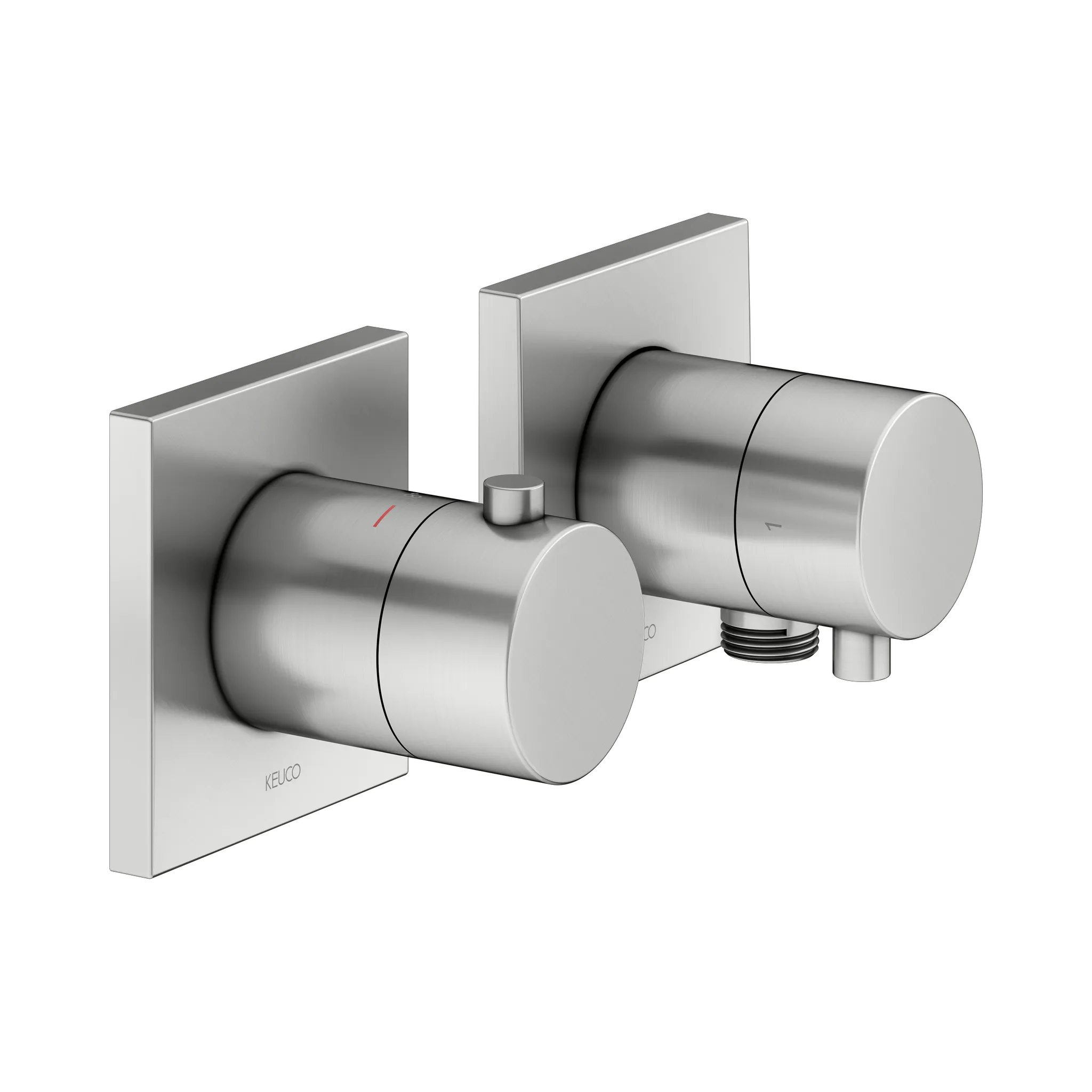 KEUCO EDITION 11 Thermostatarmatur-Set Unterputz für 2 Verbraucher mit Schlauchanschluss 2-Wege Edelstahl-finish KEUCO EDITION 11 Thermostatarmatur-Set Unterputz für 2 Verbraucher mit Schlauchanschluss 2-Wege Edelstahl-finish